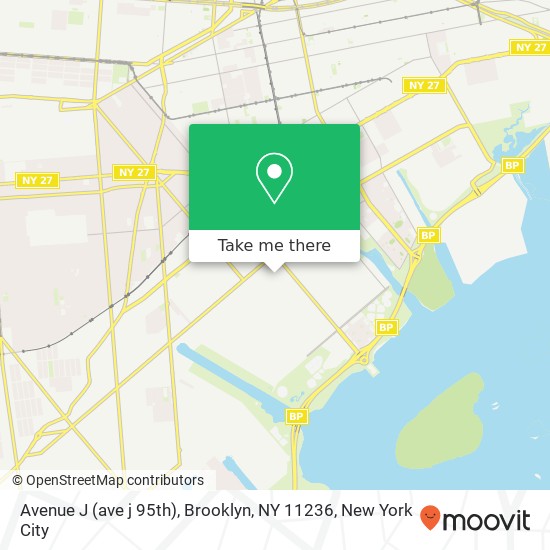 Mapa de Avenue J (ave j 95th), Brooklyn, NY 11236