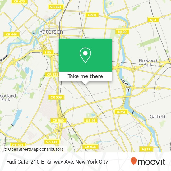 Mapa de Fadi Cafe, 210 E Railway Ave