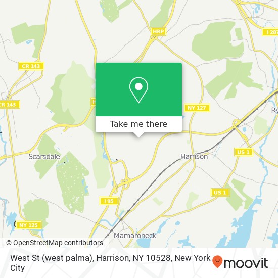 Mapa de West St (west palma), Harrison, NY 10528