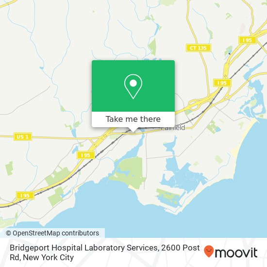 Mapa de Bridgeport Hospital Laboratory Services, 2600 Post Rd