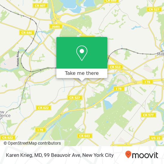 Mapa de Karen Krieg, MD, 99 Beauvoir Ave