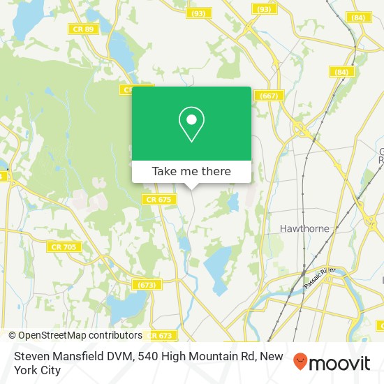 Mapa de Steven Mansfield DVM, 540 High Mountain Rd