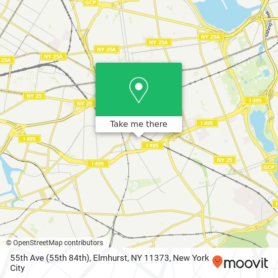 Mapa de 55th Ave (55th 84th), Elmhurst, NY 11373