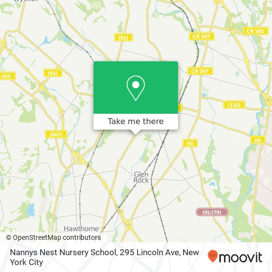 Mapa de Nannys Nest Nursery School, 295 Lincoln Ave