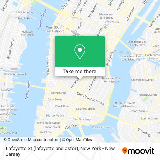 Mapa de Lafayette St (lafayette and astor)