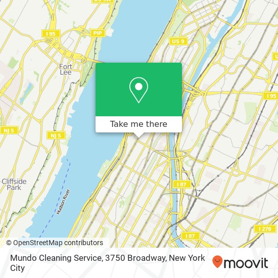 Mapa de Mundo Cleaning Service, 3750 Broadway