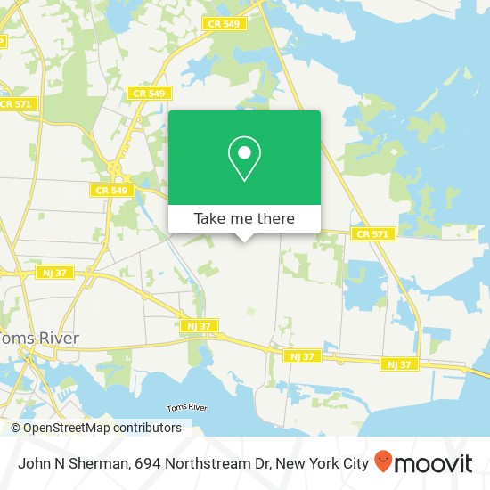 John N Sherman, 694 Northstream Dr map