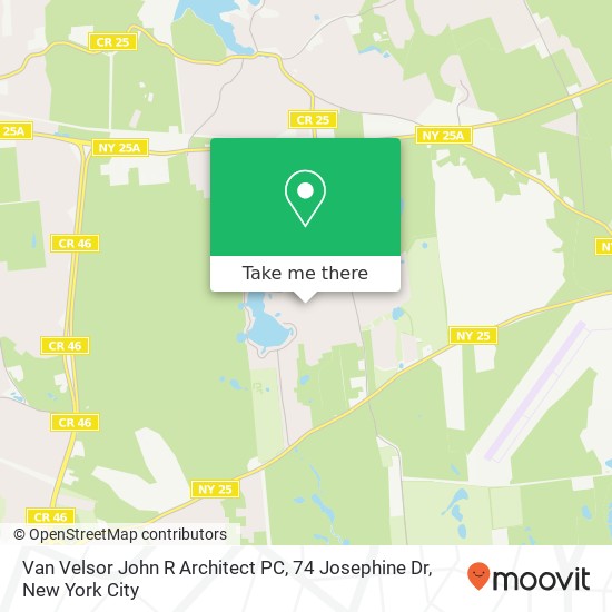 Mapa de Van Velsor John R Architect PC, 74 Josephine Dr