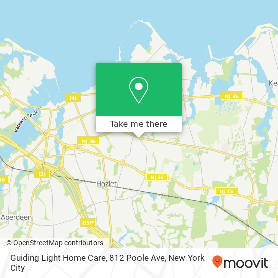 Mapa de Guiding Light Home Care, 812 Poole Ave