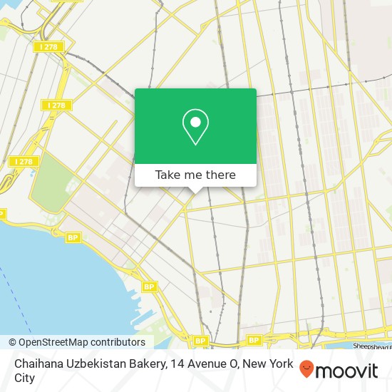 Mapa de Chaihana Uzbekistan Bakery, 14 Avenue O