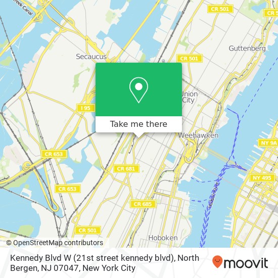 Kennedy Blvd W (21st street kennedy blvd), North Bergen, NJ 07047 map