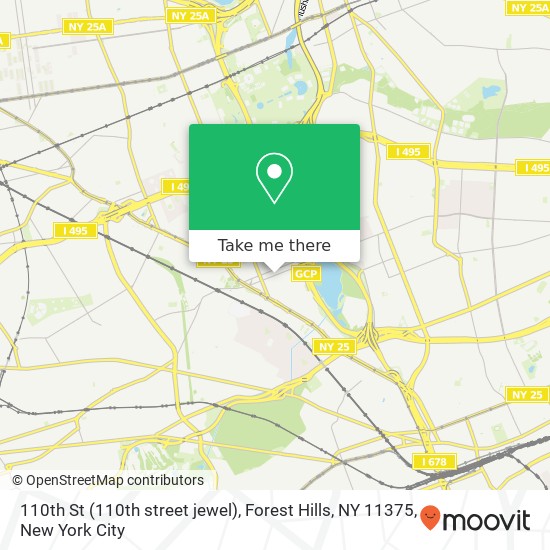 Mapa de 110th St (110th street jewel), Forest Hills, NY 11375