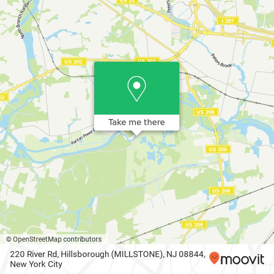 Mapa de 220 River Rd, Hillsborough (MILLSTONE), NJ 08844