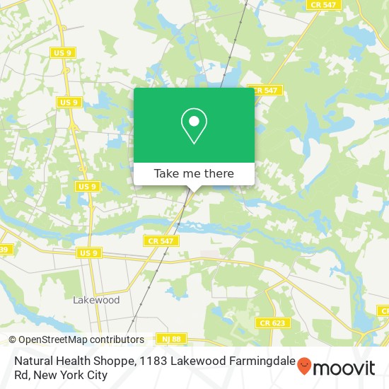 Mapa de Natural Health Shoppe, 1183 Lakewood Farmingdale Rd