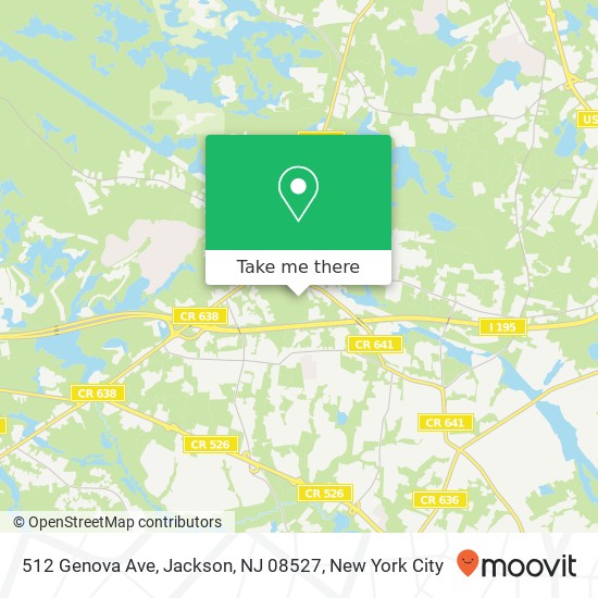 Mapa de 512 Genova Ave, Jackson, NJ 08527