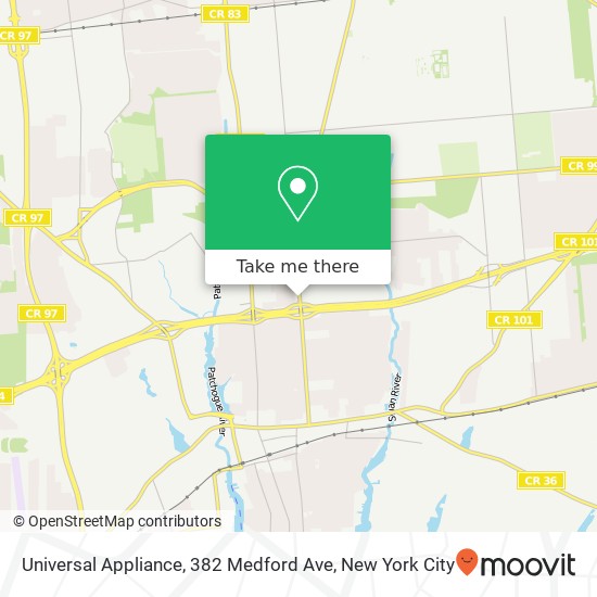 Universal Appliance, 382 Medford Ave map