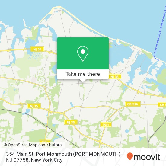 Mapa de 354 Main St, Port Monmouth (PORT MONMOUTH), NJ 07758