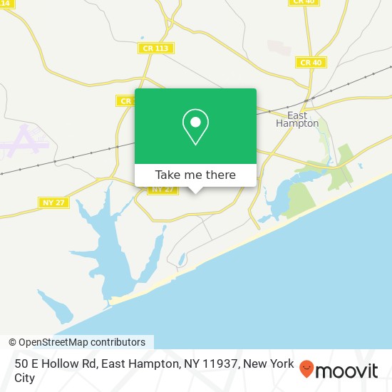 50 E Hollow Rd, East Hampton, NY 11937 map