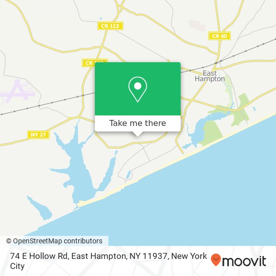 74 E Hollow Rd, East Hampton, NY 11937 map