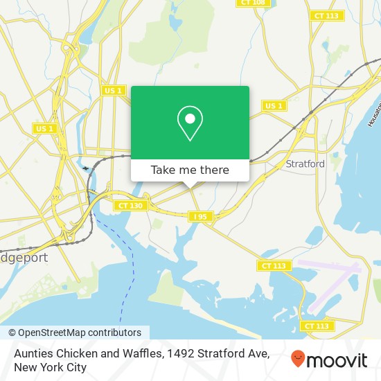 Aunties Chicken and Waffles, 1492 Stratford Ave map