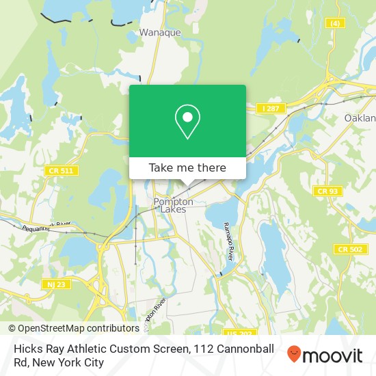 Mapa de Hicks Ray Athletic Custom Screen, 112 Cannonball Rd