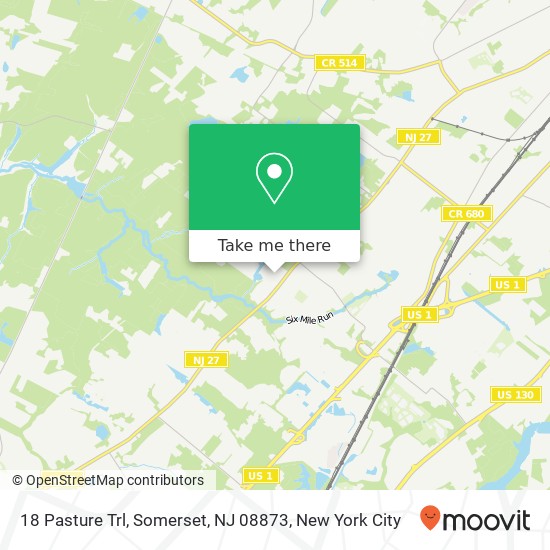 Mapa de 18 Pasture Trl, Somerset, NJ 08873