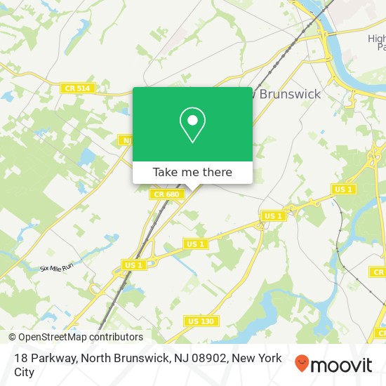 Mapa de 18 Parkway, North Brunswick, NJ 08902