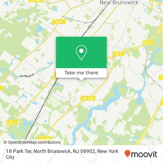 Mapa de 18 Park Ter, North Brunswick, NJ 08902