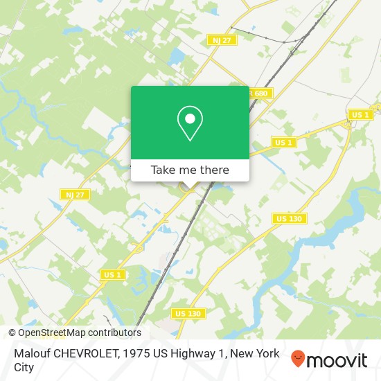 Mapa de Malouf CHEVROLET, 1975 US Highway 1