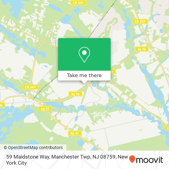 Mapa de 59 Maidstone Way, Manchester Twp, NJ 08759