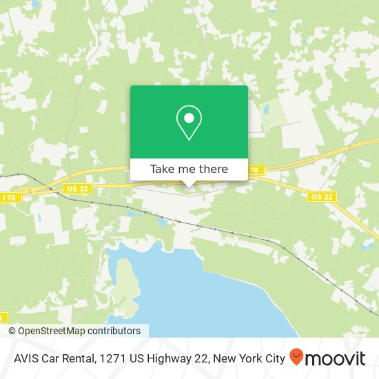 AVIS Car Rental, 1271 US Highway 22 map