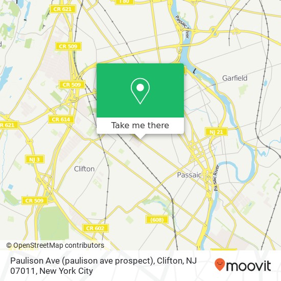 Paulison Ave (paulison ave prospect), Clifton, NJ 07011 map