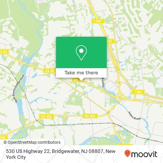 Mapa de 530 US Highway 22, Bridgewater, NJ 08807