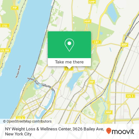 Mapa de NY Weight Loss & Wellness Center, 3626 Bailey Ave