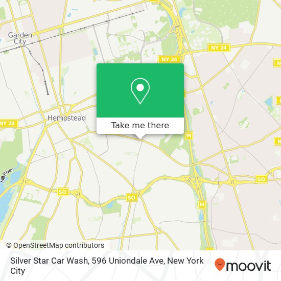 Mapa de Silver Star Car Wash, 596 Uniondale Ave