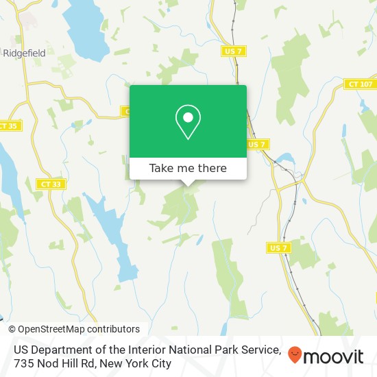 US Department of the Interior National Park Service, 735 Nod Hill Rd map