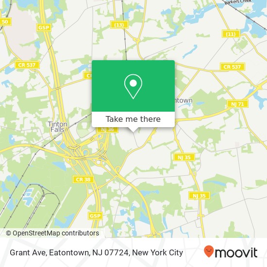 Mapa de Grant Ave, Eatontown, NJ 07724