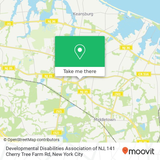 Mapa de Developmental Disabilities Association of NJ, 141 Cherry Tree Farm Rd