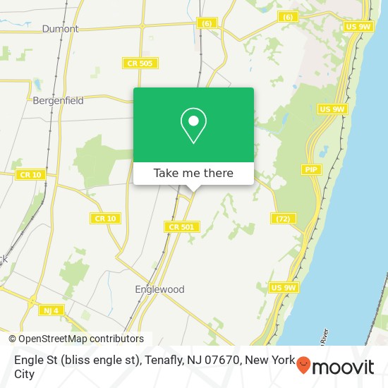 Mapa de Engle St (bliss engle st), Tenafly, NJ 07670