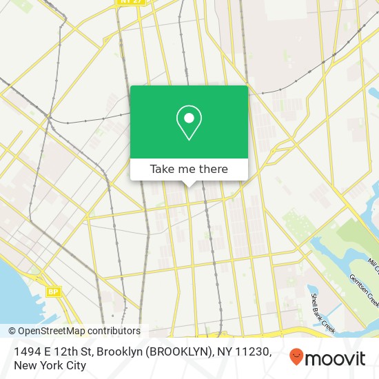 Mapa de 1494 E 12th St, Brooklyn (BROOKLYN), NY 11230
