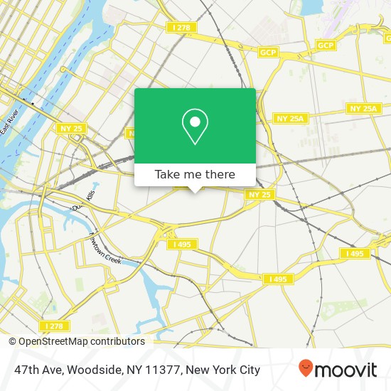 Mapa de 47th Ave, Woodside, NY 11377