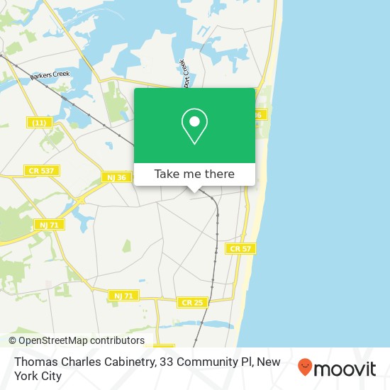 Mapa de Thomas Charles Cabinetry, 33 Community Pl