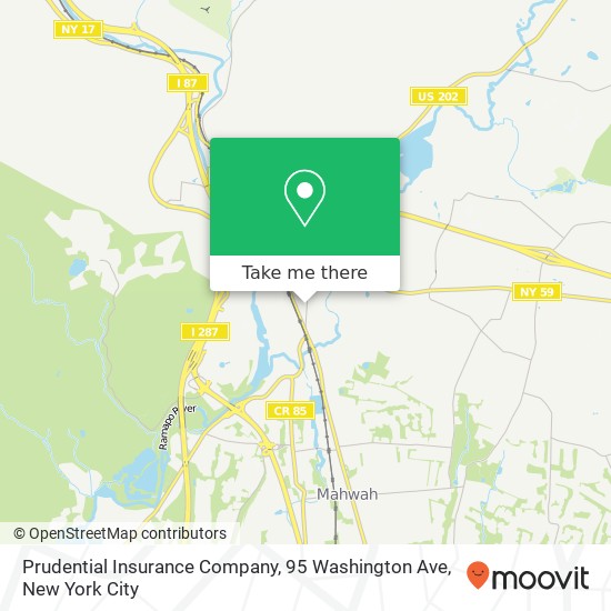 Mapa de Prudential Insurance Company, 95 Washington Ave