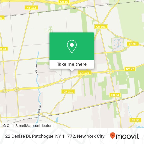 Mapa de 22 Denise Dr, Patchogue, NY 11772