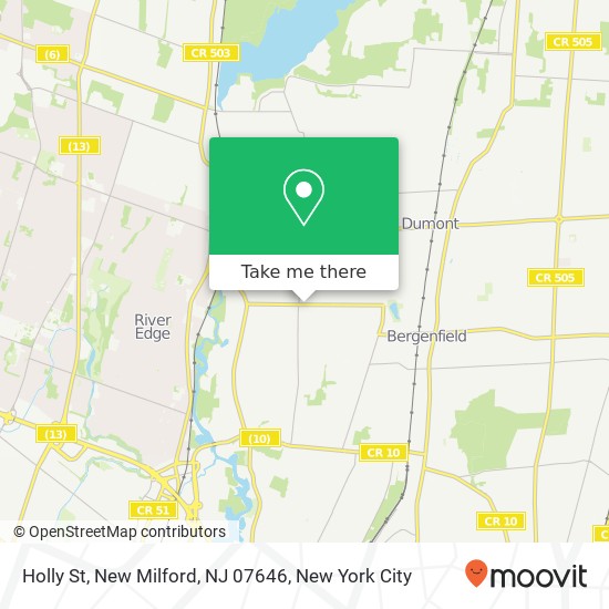 Mapa de Holly St, New Milford, NJ 07646