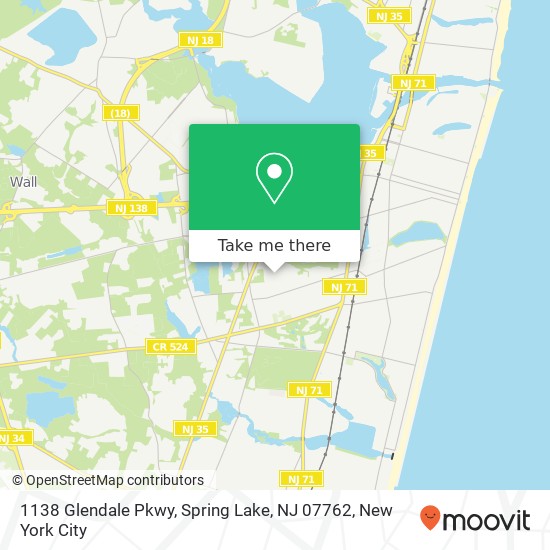 Mapa de 1138 Glendale Pkwy, Spring Lake, NJ 07762