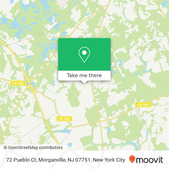 Mapa de 72 Pueblo Ct, Morganville, NJ 07751