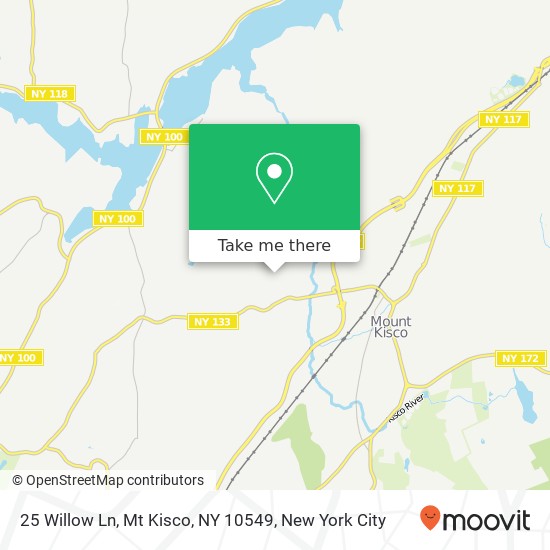 Mapa de 25 Willow Ln, Mt Kisco, NY 10549