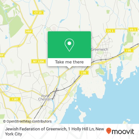 Jewish Federation of Greenwich, 1 Holly Hill Ln map