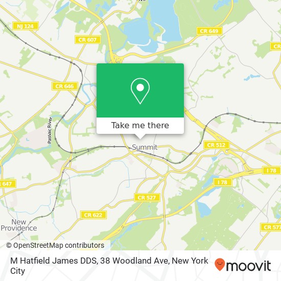 M Hatfield James DDS, 38 Woodland Ave map